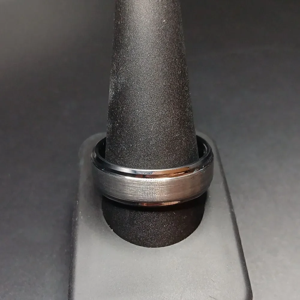 New Blue‎ Tungsten Carbide Men's Size 11.5 Silver Ring